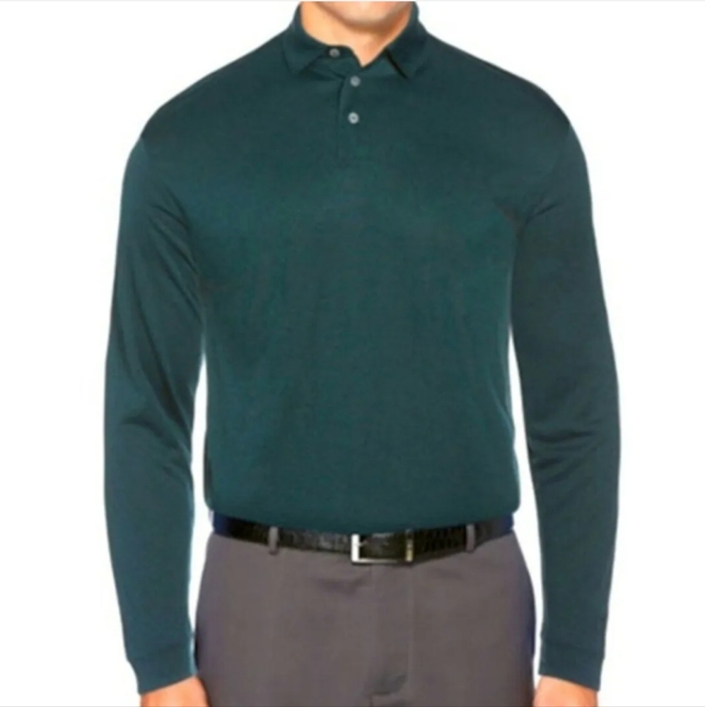 PGA dark submerged long-sleeve golf shirt